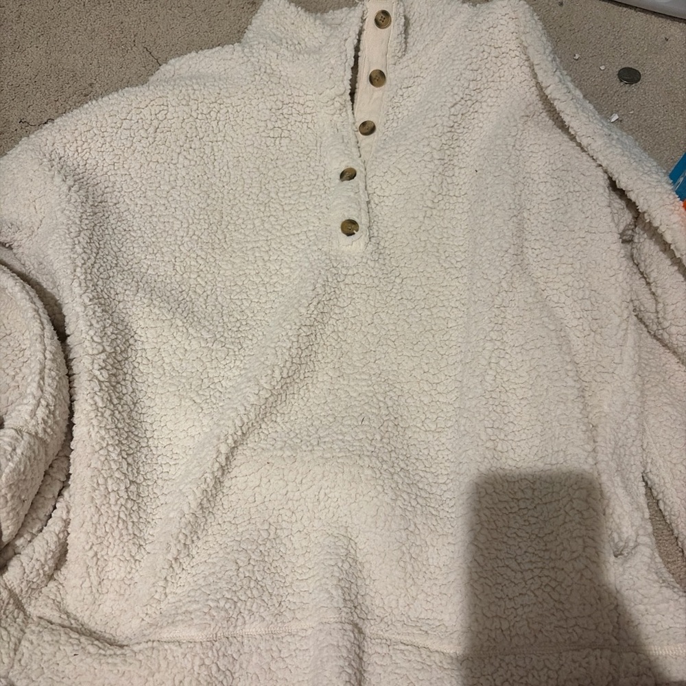 Aerie Cream Sherpa Sweatshirt